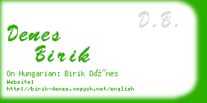 denes birik business card